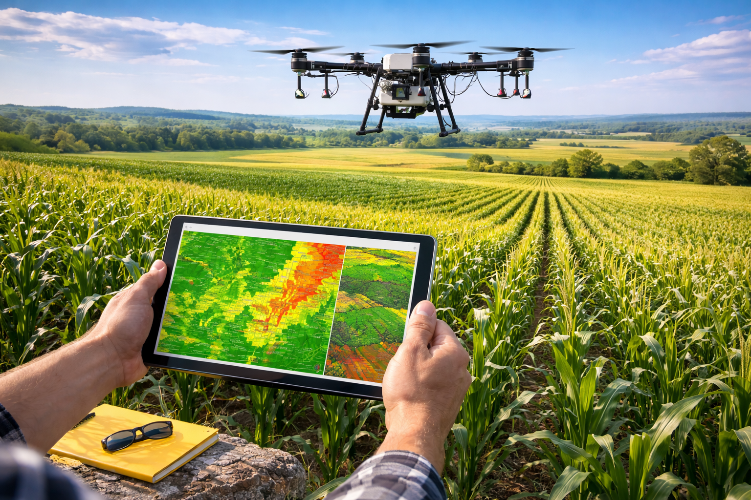 Agriculture drone and NDVI crop mapping