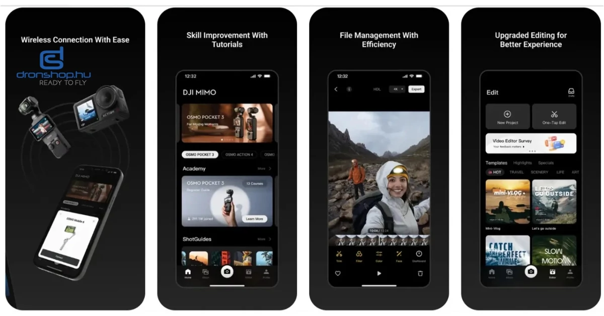 A DJI tükrözési módot és színprofilokat adott a Mimo apphoz