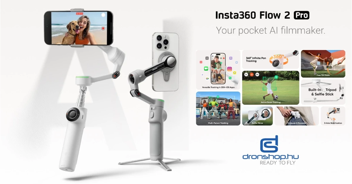 Insta360 Flow 2 Pro: Újgenerációs, Apple DockKit-es stabilizátor