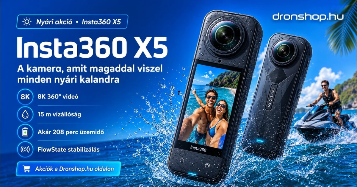Insta360 X5 nyári akciók - 360°-os kamera kalandjaidhoz