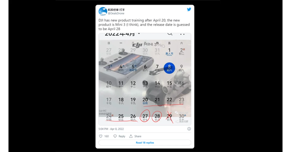 Egy új kiszivárogtatás szerint a DJI Mini 3 április 28-án jelenhet meg