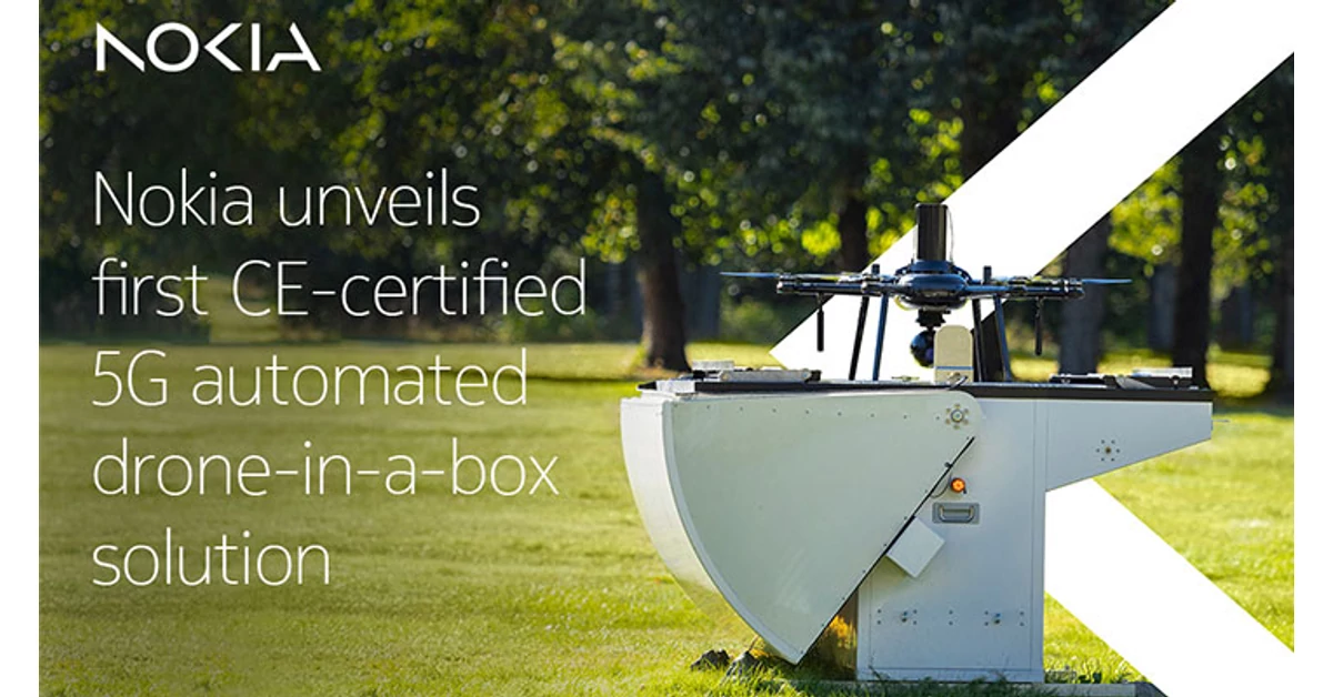 A Nokia bemutatja az első CE-tanúsítvánnyal rendelkező 5G automatizált drone-in-a-box megoldást