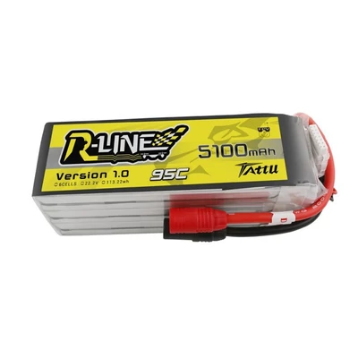 Tattu R-Line 22.2V 5100mah 6S 95C FPV AS150 Plug