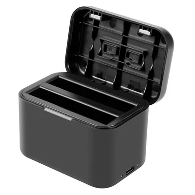 Puluz Battery Charging Case and Memory Card Holder for Insta360 X4 - Black