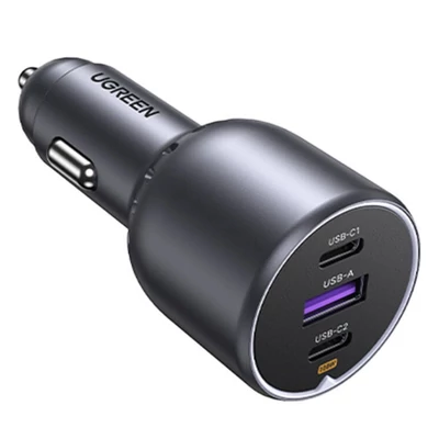 Ugreen 130W 3 Port Car Charger - Black