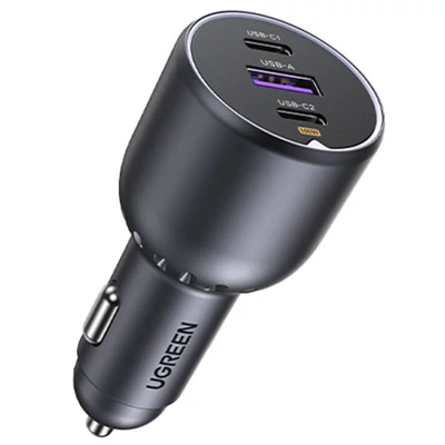 Ugreen 130W 3 Port Car Charger - Black