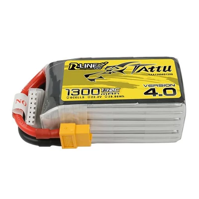 Tattu R-Line V4.0 LiPo Battery 130C XT60 1300mAh 6S
