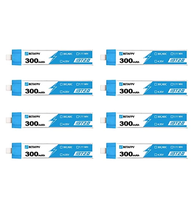 BT2.0 300mAh 1S 30C Battery 8buc