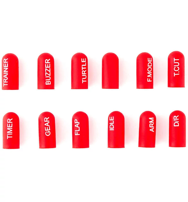 Radiomaster Labeled Silicon Switch Cover Set Short Red