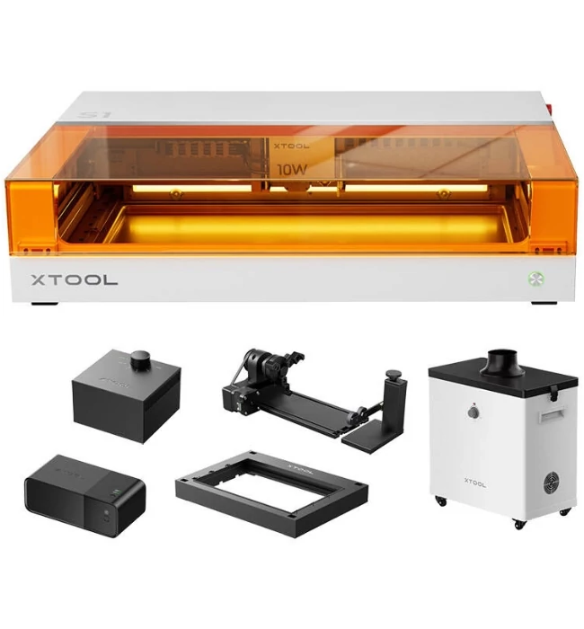 xTool S1 2-in-1 40W Laser Engraver Machine - All-in-One Kit - White