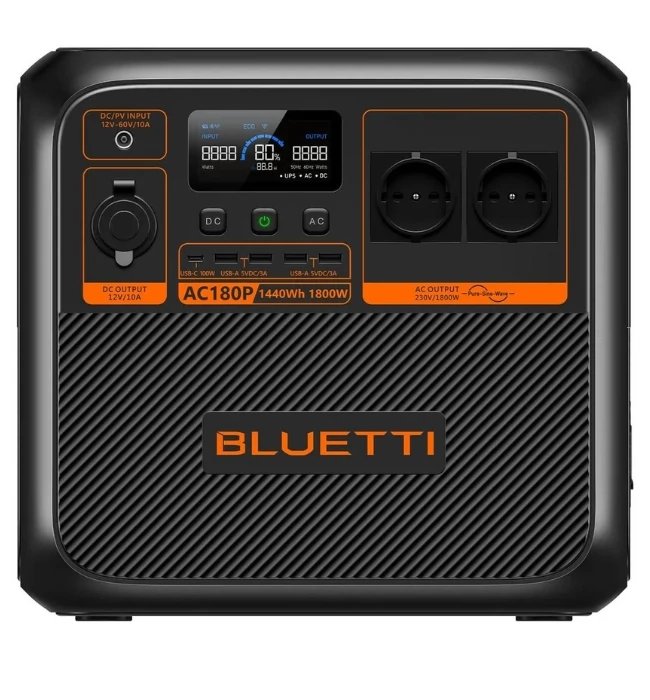 Bluetti AC180P Hordozható Áramforrás | 1800W 1440Wh