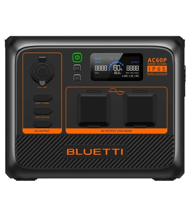 Bluetti AC60P Hordozható Áramforrás | 600W 504Wh