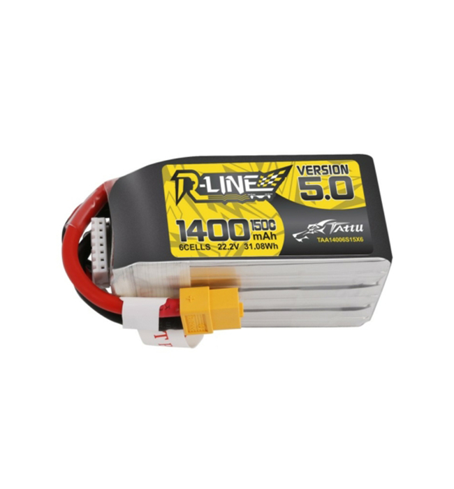 Tattu R-Line V 5.0 6S1P 22.2V 1400mAh 150C Lipo Akkumulátor XT60 Plug-al