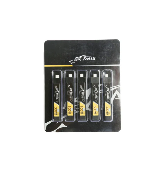 Tattu LiPo 300mAh 3.8V 75C 1S1P HV BT2.0.5 akkumulátor (5db)