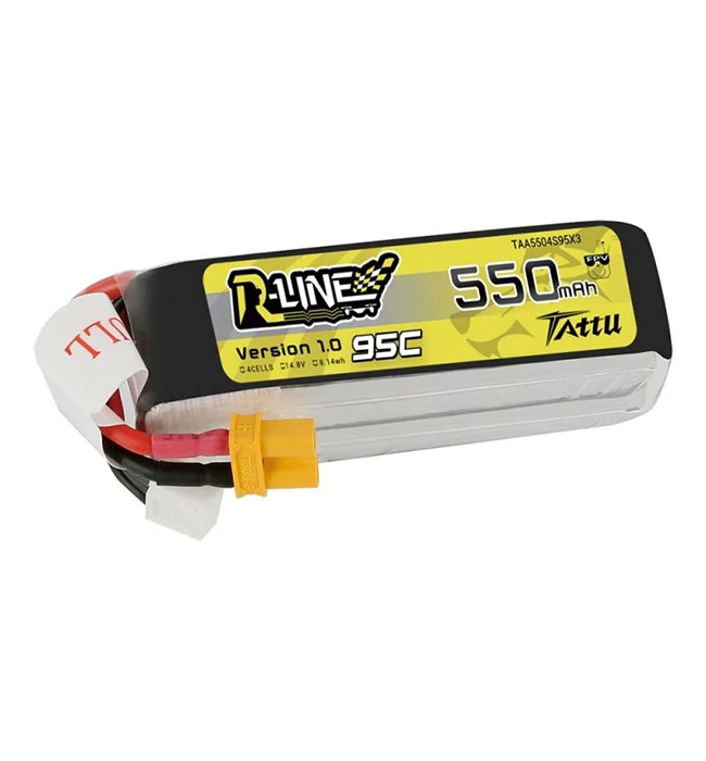 Tattu R-Line 550mAh 95C Lipo Battery 2S XT30