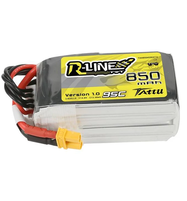 Tattu R-Line 850mAh 4S 95C 14.8V Lipo battery XT60