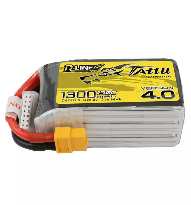 Tattu R-Line V4.0 LiPo Battery 130C XT60 1300mAh 6S