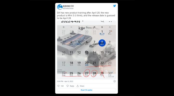Egy új kiszivárogtatás szerint a DJI Mini 3 április 28-án jelenhet meg